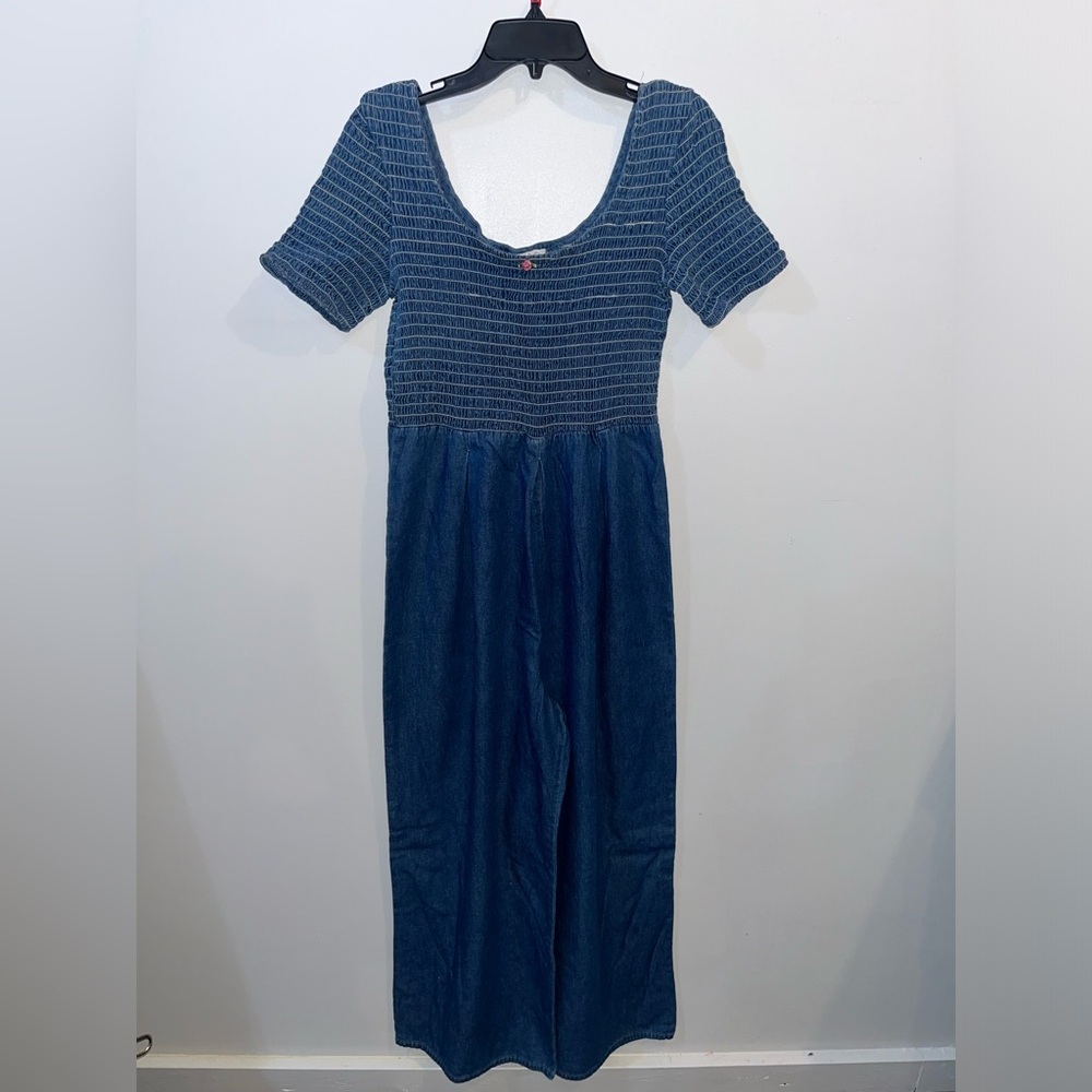 Vintage 90s EXPO Wide Leg Denim Jumpsuit